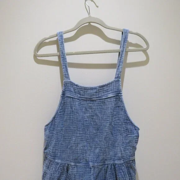 ANTHROPOLOGIE LA BIZ Maronie Relaxed Gauze Shortalls in Light Blue Medium Beachy - Picture 5 of 16